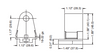 Slimline Single Pin Fa8 Sockets Stationary - Dimensions