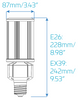 LED36WPTX0KX-G7 EiKO Dimensions