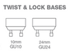 GU24 DAMAR Self-Ballasted 4-pin CFL Socket Replacement - GU24 Base