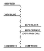 480:347:277V-460VA-IC  Thomas Research Step-down Transformer - Wiring