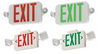 ECRG Lithonia LED Emergency Light/Exit Combo Series - Square/Round Red/Green Letter