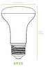 EiKO BR20 Plastic Bulb - Dimensions