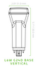 EiKO PL Type A+B 6 W Plastic Bulb - Dimensions