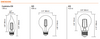 LED6.5A19/FIL/45L/922 NaturaLED (5994) A19 LED Lamp - Dimensions