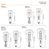 LED20FHID/ED23.5/EX39/830 NaturaLED (4620) HID LED ED23.5 Lamp - Dimensions