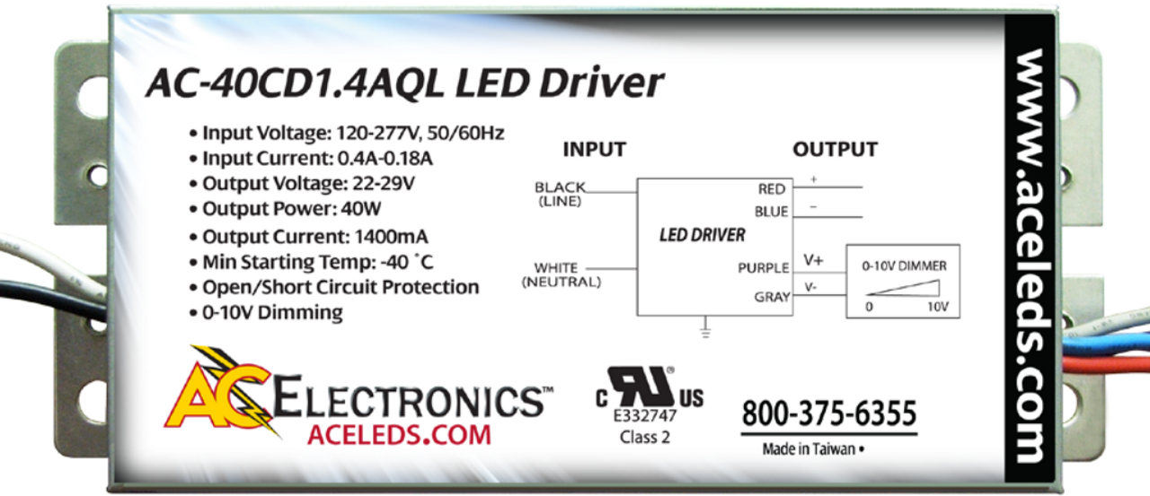 gå i stå Lave følsomhed 40W Constant Current LED Driver AC Electronics
