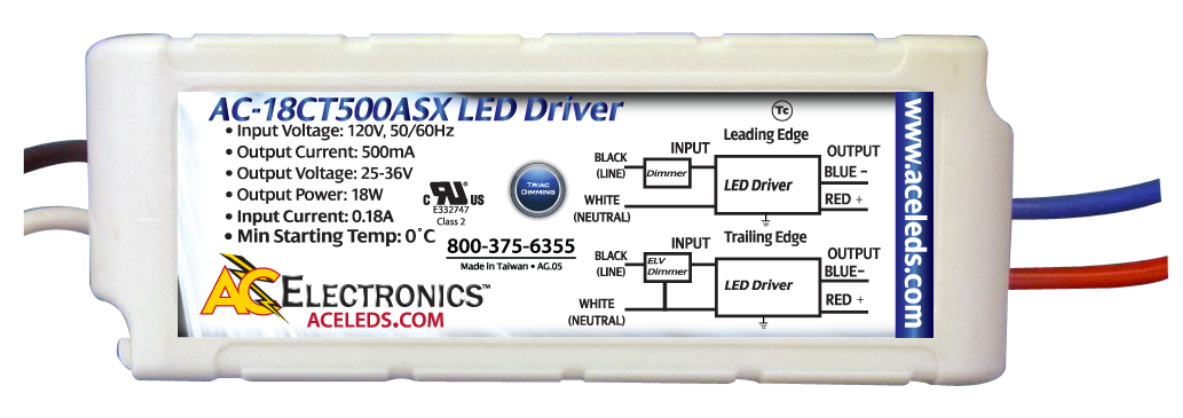 18W Constant Current LED Driver AC Electronics