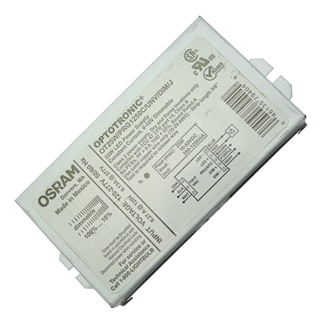 OT25W/PRG1250C/UNV/DIM/J OPTOTRONIC Osram Compact LED Driver 79404