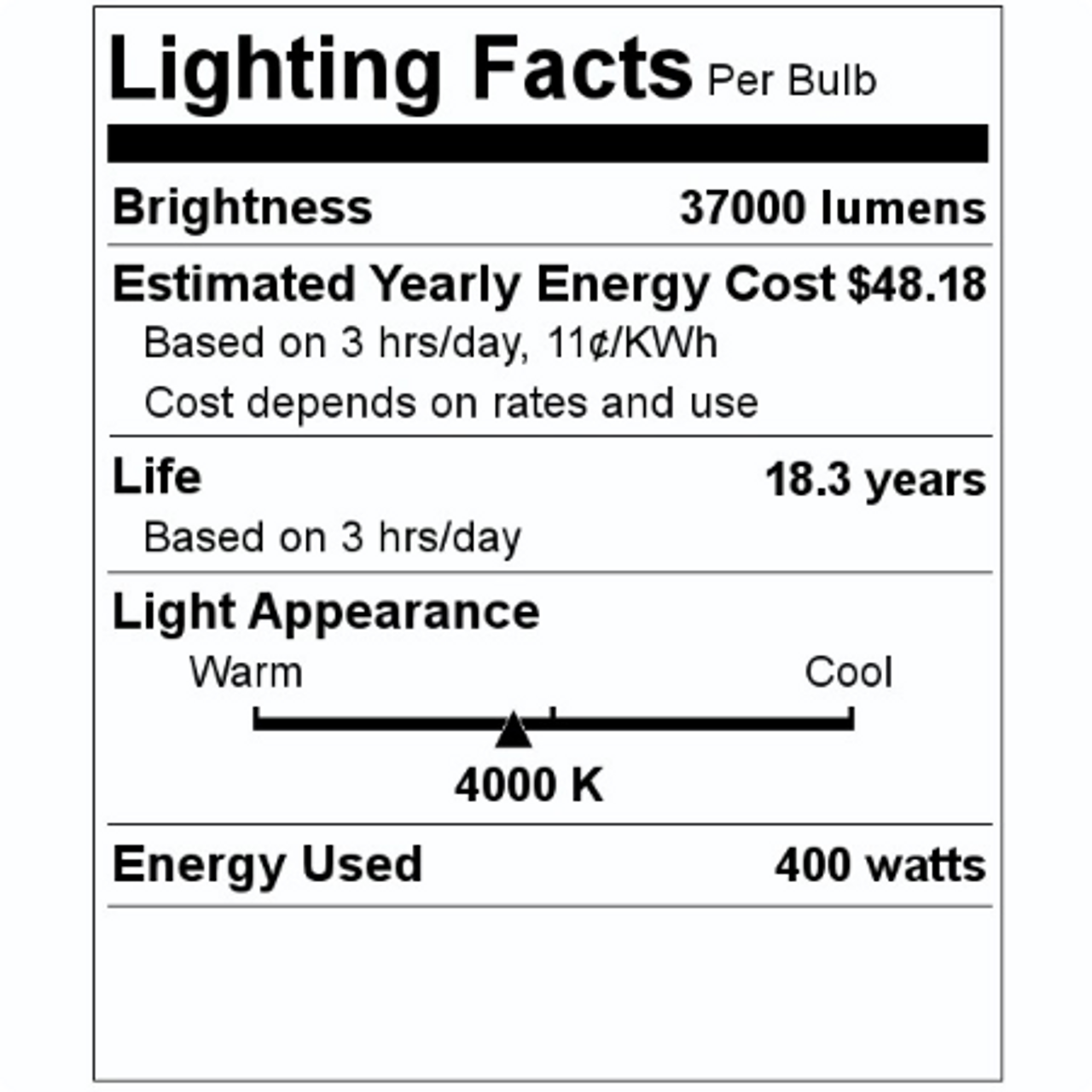 VENTURE LIGHTING PULSE START  350W/C/V/UVS/PS/3K 350 W Metal Halide Lamp 186-204 
