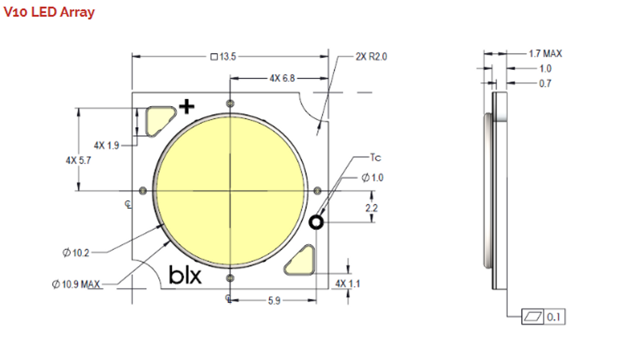 BXRE-40S1001-C-73 Bridgelux V10 Thrive LED Array