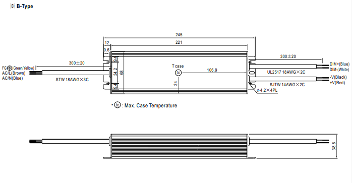 ELG 150 54B 3Y MEAN WELL, Controlador De LED, Iluminación LED, 151.2 W
