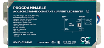 AC-25CD1.25APME ACE LEDS Programmable LED Driver - 25W 1250mA Dimmable