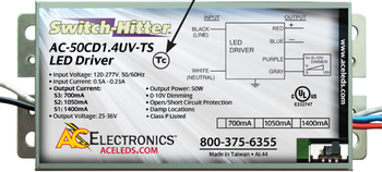 AC Electronics AC-50CD1.4UV-TS Switch Hitter LED Driver - Field Select Output