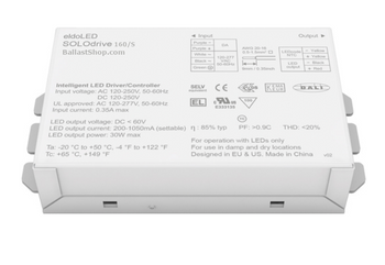 160/S SOLOdrive (SL0160S3) eldoLED Programmable Constant Current LED Driver - 10W DALI-2 Dimming
