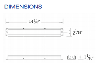 PAC0457 PACE Emergency Lighting Ballast - Dimensions
