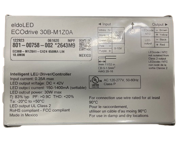 30B-M1Z0A eldoLED ECOdrive LED Driver - 30W 1400mA 42V max Output