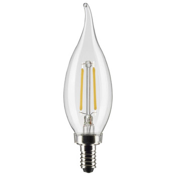 SATCO 3CA10/LED/927/CL/120V/E12 (S21294) LED Filament Bulb