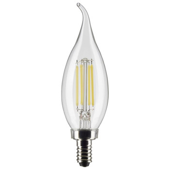 SATCO 4CA10/LED/927/CL/120V/E12/2CD (S21840) LED Filament Bulb