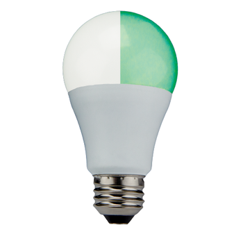 L60A19D27GF TCP ColorFlip LED A19 Lamp - 10W 800L, 2700K/Green