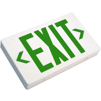 TCP 22742 LED Exit Sign | White Housing, Red Letters, Push-to-test