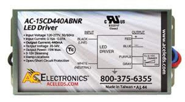 AC Electronics AC-15CD440ABNR LED Driver- 15W 440mA Dimmable