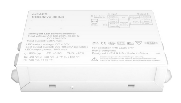 360/S ECOdrive (EC0360S3) eldoLED Programmable Constant Current LED Driver - 30W DALI Dimming