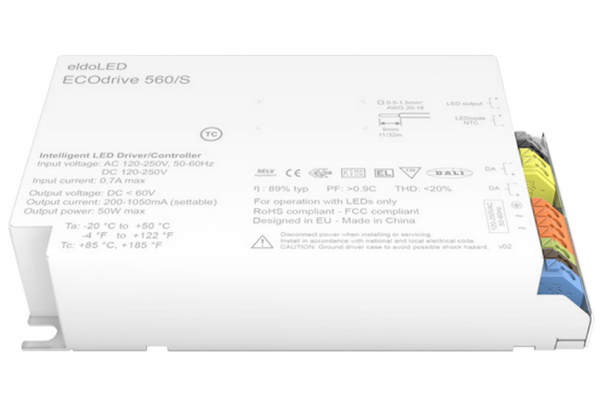 560/S ECOdrive (EC0560S4) eldoLED Programmable Constant Current LED Driver - 50W DALI Dimming