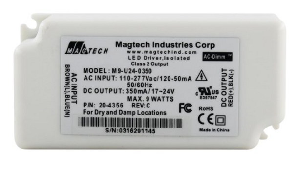 M9-U24-0375 Magtech Constant Current LED Driver - Dimming 9W 375mA