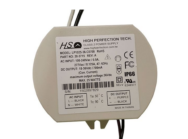 LP1025-36-C0700 High Perfection Constant Current LED Driver - 25W 700mA