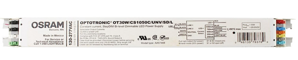 OT30W/CS1050C/UNV/SD/L OPTOTRONIC (79376/*2743YP) LED Driver - Step-Dim Field-Select-Current