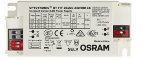 OT FIT 20/220-240/500 CS Osram Optotronic Select-a-Current Adjustable LED Driver - 20W