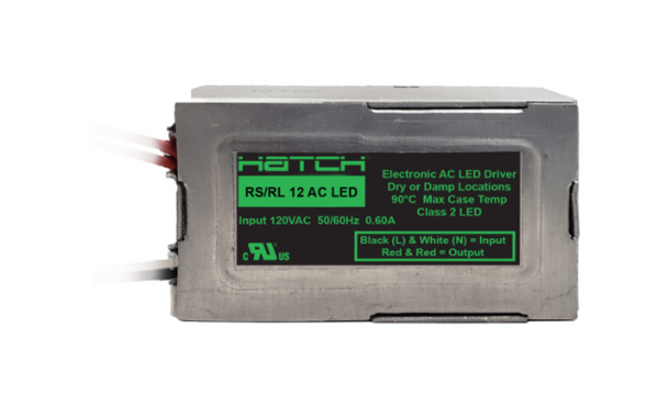 RS12-15BF-LED Hatch LED Driver - 15W 12VAC Bottom-Exit-Studs