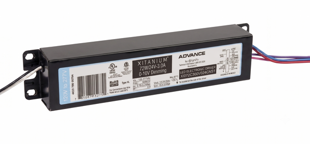 XI072C300V024CNS1 Advance Xitanium Constant Current LED Driver - 72W 3000mA Dimmable