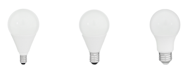 EiKO A15 Plastic Bulb - 450-800 Lumen, E12, E17 and E26 bases