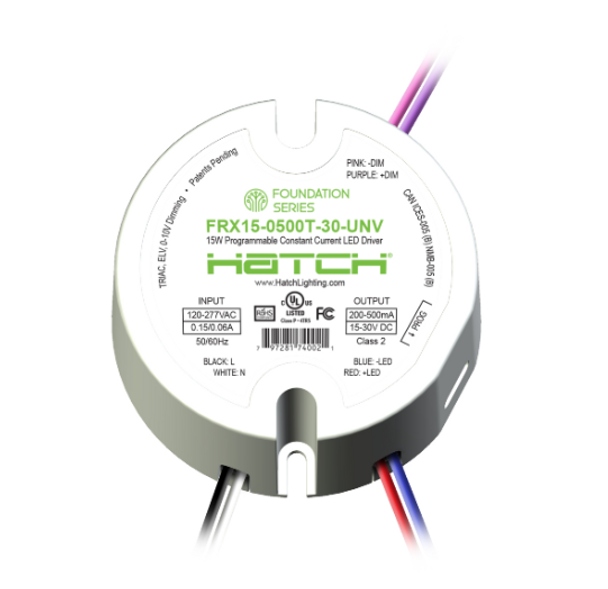 FRX15-0500T-30-UNV Hatch Programmable Constant Current LED Driver - 15W 500mA Dimmable