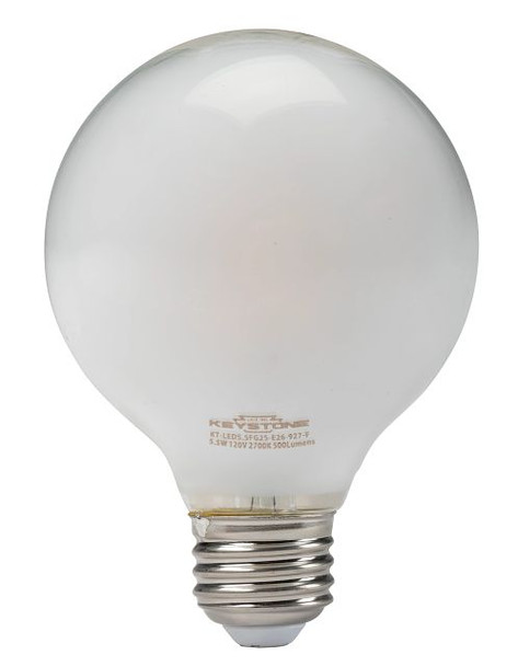 Keystone KT-LED5.5FG25-E26-927-F 2700K LED Filament Globe Bulb