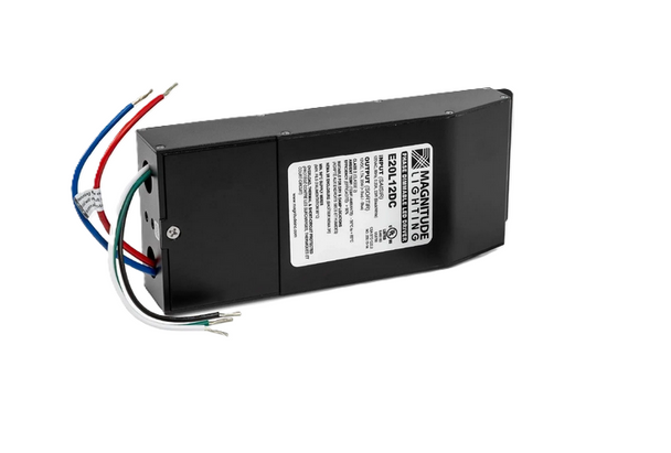 E20L12DC Magnitude (E20L12DC-KO) E-Series Constant Voltage LED Driver - 20W 12V Dimmable Junction-Box Knock-outs
