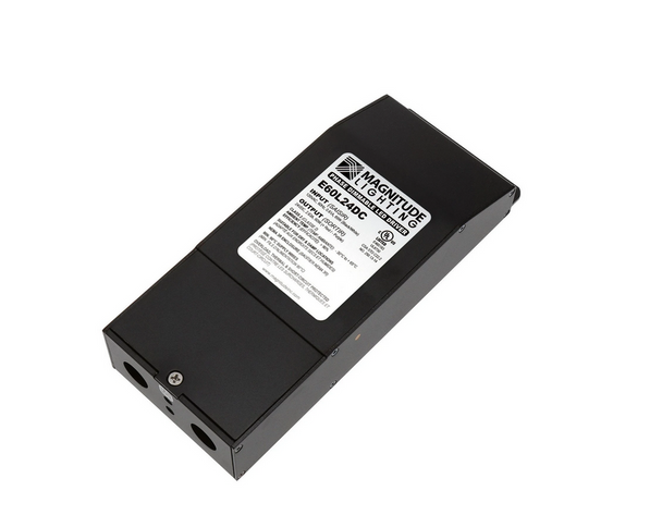 E60L24DC Magnitude (E60L24DC-KO) E-Series Constant Voltage LED Driver - 60W 24V Dimmable Junction-Box Knock-out