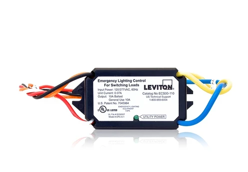 ECS00-110 Leviton Emergency Lighting Power Control, Switching Load Transfer, Shunt Relay - 10A General Use, 120-277V 