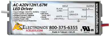20W Constant Voltage LED Driver AC Electronics