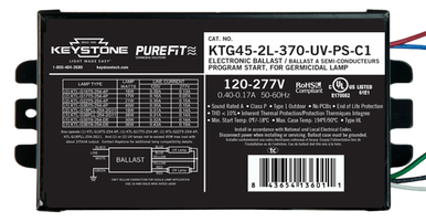 KTG45 2L 370 UV PS C1 Keystone PureFit UV Germicidal Ballast