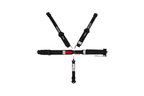 5-Point Seat Belt Harness, Pull-Down Latch & Link with Ratchet, 3" Belt, 3" to 2" Shoulder