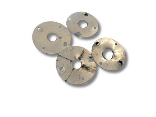 Replacement Chrome Scuff Plates for Hood Pins, Set of 4 (Used)