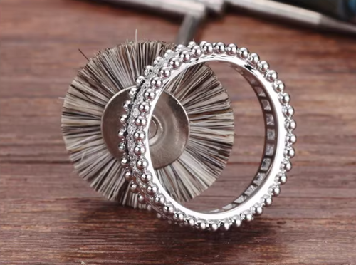 18K Beaded Diamond Paved Ring