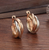 Tri-color 18K Gold Earrings: Yellow Gold, Rose Gold, and White Gold