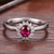 Princess Diana Style 18K Cluster Diamond Ruby Ring