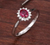 Princess Diana Style 18K Cluster Diamond Ruby Ring