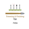 Carbide Burs. FG-7406 T&F 12-blades Egg. 10 pcs.