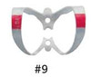 Hygenic Fiesta Color Coded Clamps. #9 (red) winged metal dam clamp. Anterior
