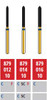 Alpen FG #879.016 Coarse Grit, Beveled Cylinder Diamond Bur. Package of 5 Burs